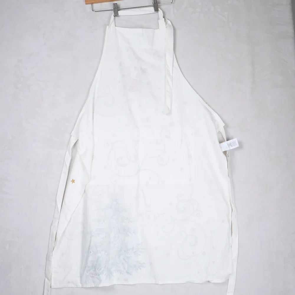 Williams Sonoma Twas the Night Before Christmas Apron White Gold Reindeer New